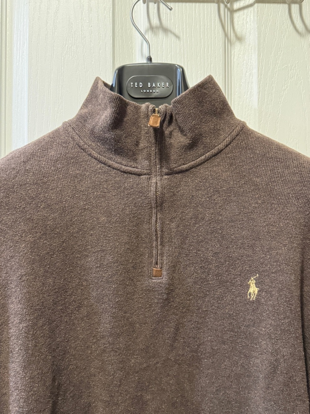 Polo by Ralph Lauren Chocolate Brown Quarter-Zip Mock Neck Sweater